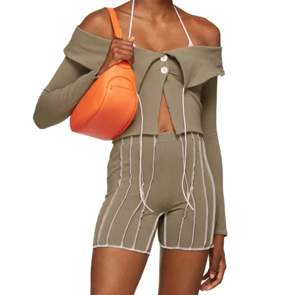 SSENSE Helenamanzano • Beige Shawl Cardigan - Picture 2 of 11